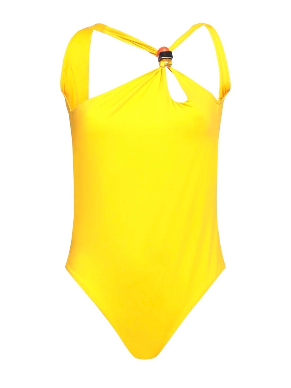 Sandro Bright Yellow Swim One-Piece with Tag Detail